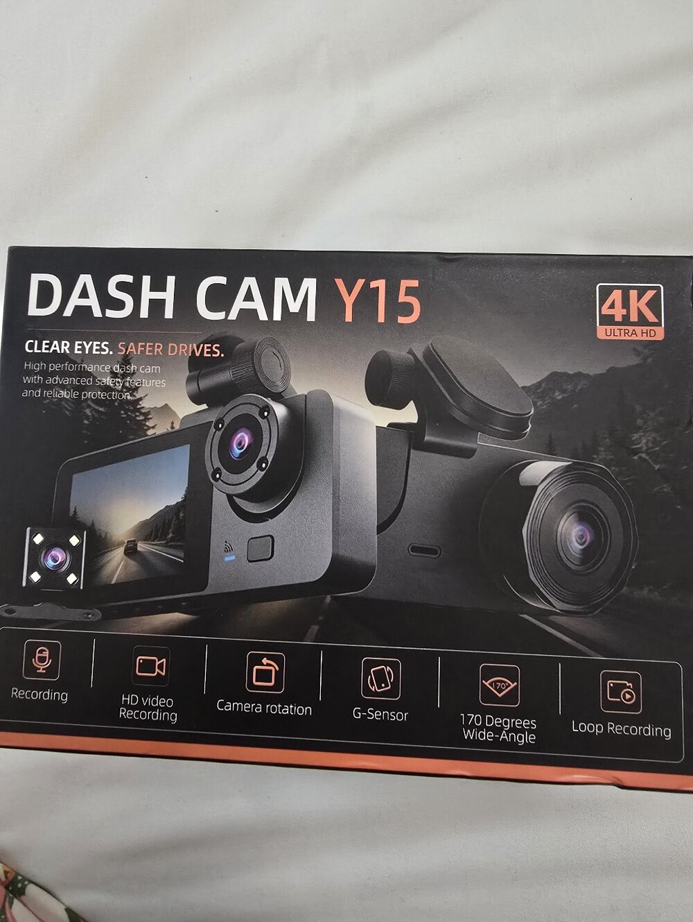 New In The Box Nortech Dash Cam Y15 with Accessories - Black HD 4K